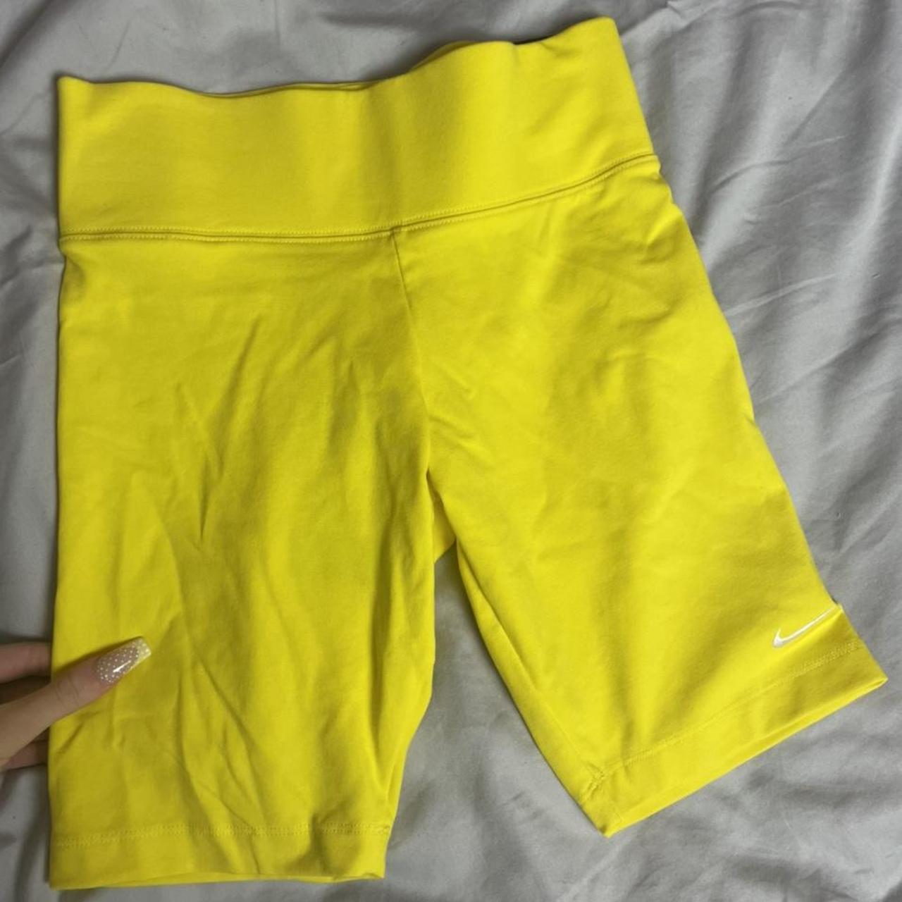 yellow nike cycling shorts