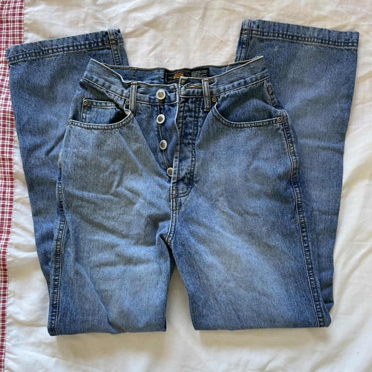 Vintage Route 66 Blue high waisted flared denim... - Depop