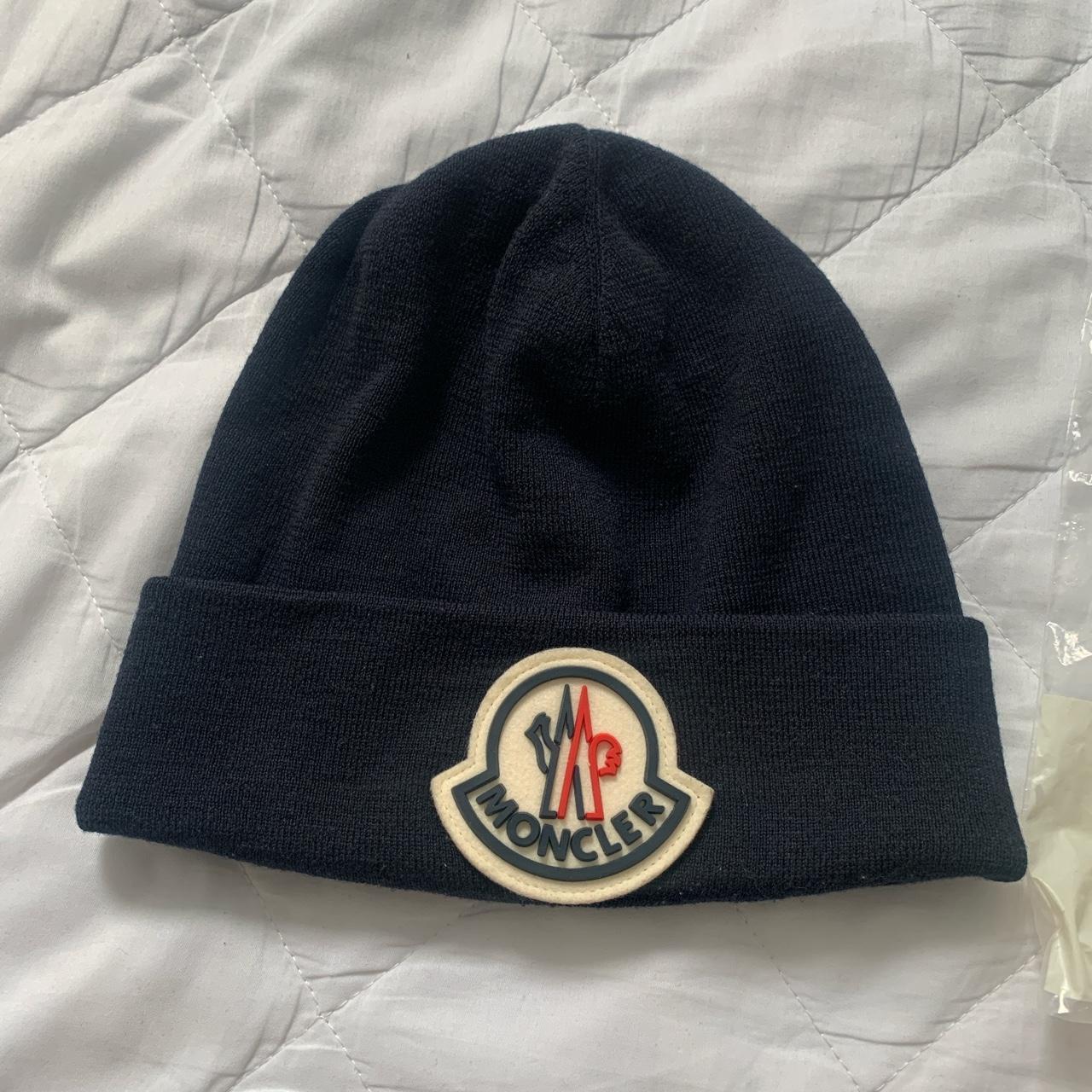 Moncler beanie Comes with bag and tags 100%... - Depop