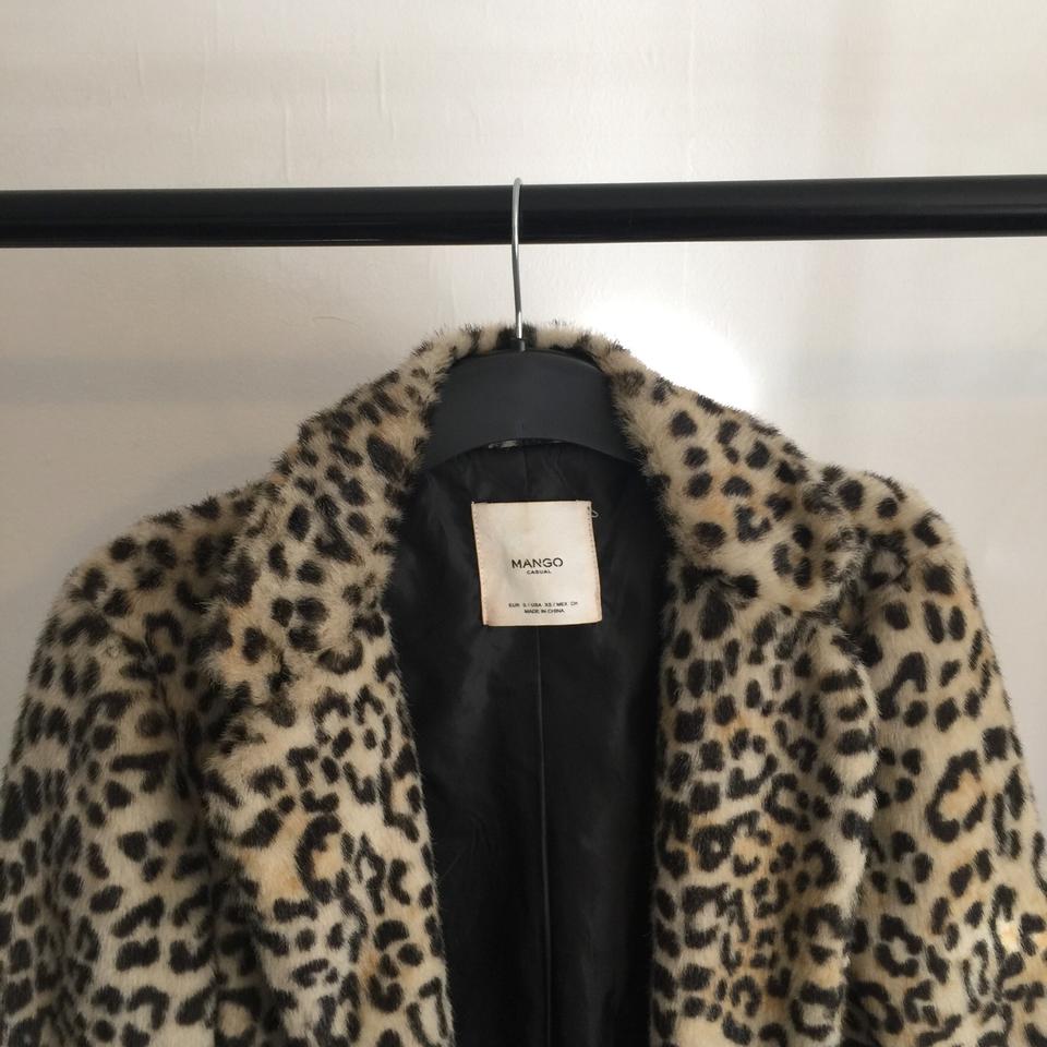 Leopard print coat on sale mango