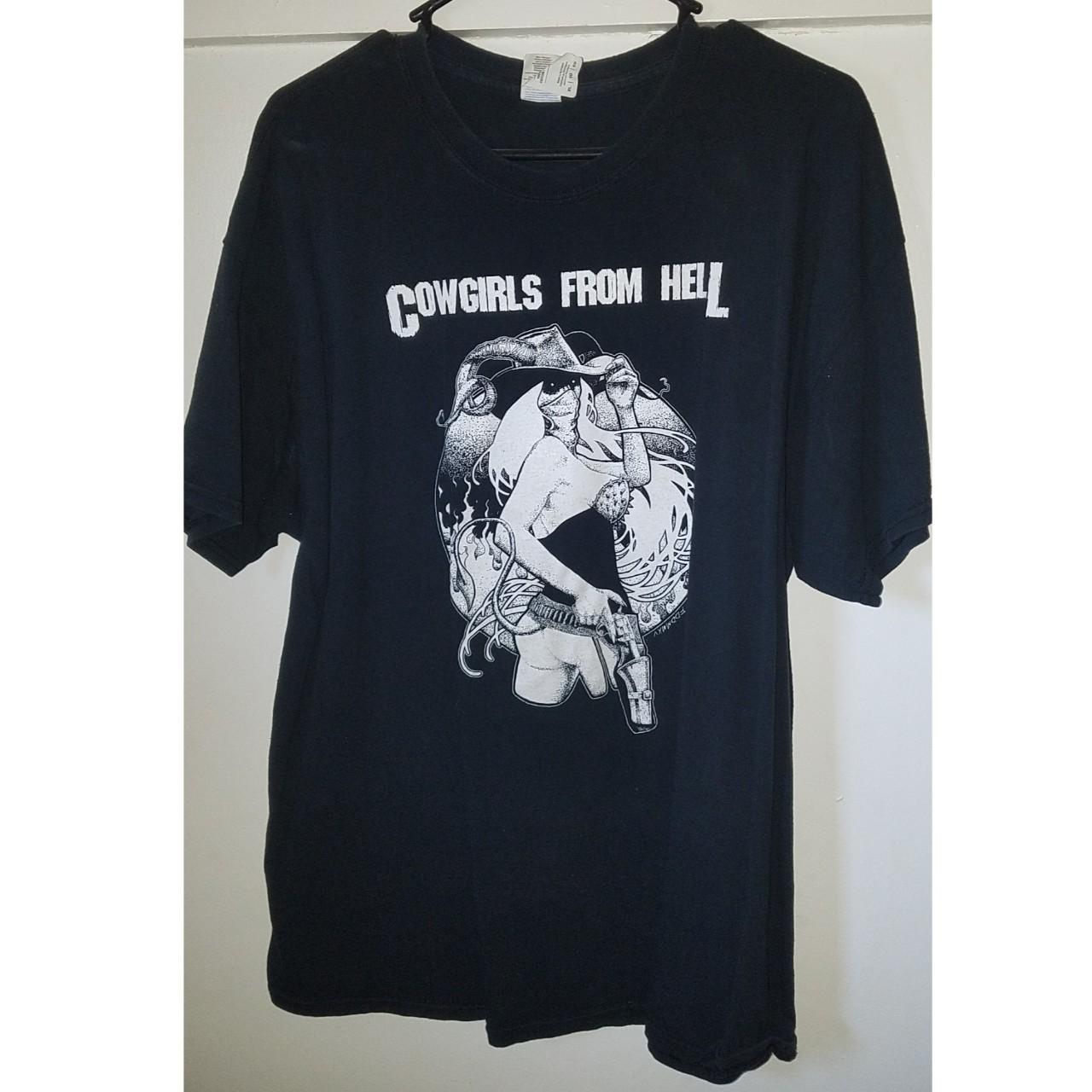 Cowgirls from Hell tribute band t-shirt used XL in... - Depop