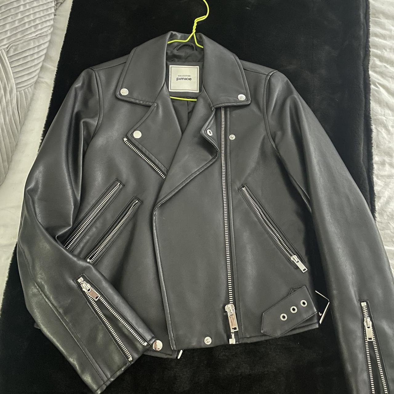 Black Leather jacket ️ -great condition -from asos - Depop