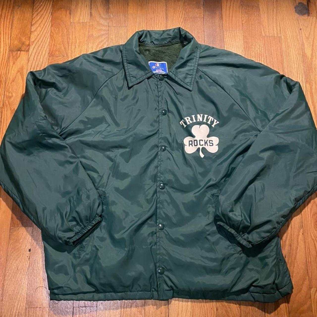 Champion Men's Green and White Jacket | Depop