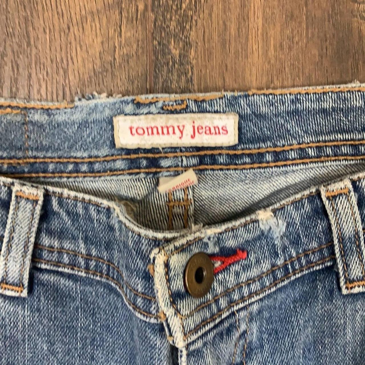 Tommy Jeans Y2K Distressed Embroidery Bootcut Jeans... - Depop
