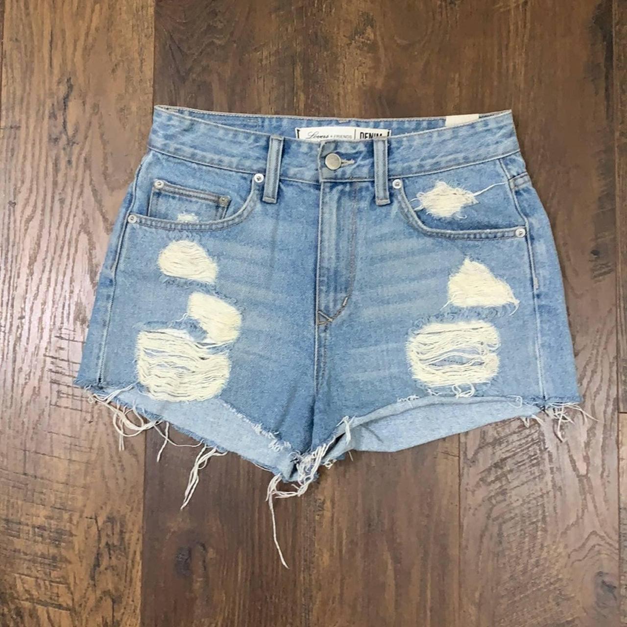 Lovers + Friends Women's Blue Shorts Depop