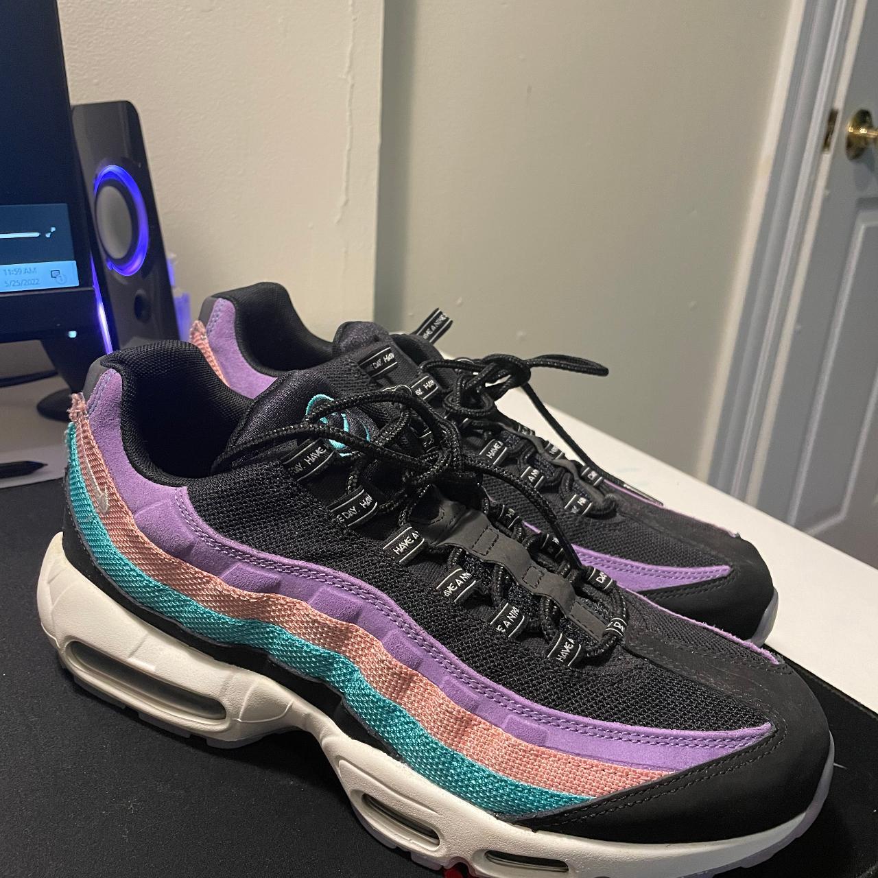 Men's Purple and Black Trainers Depop