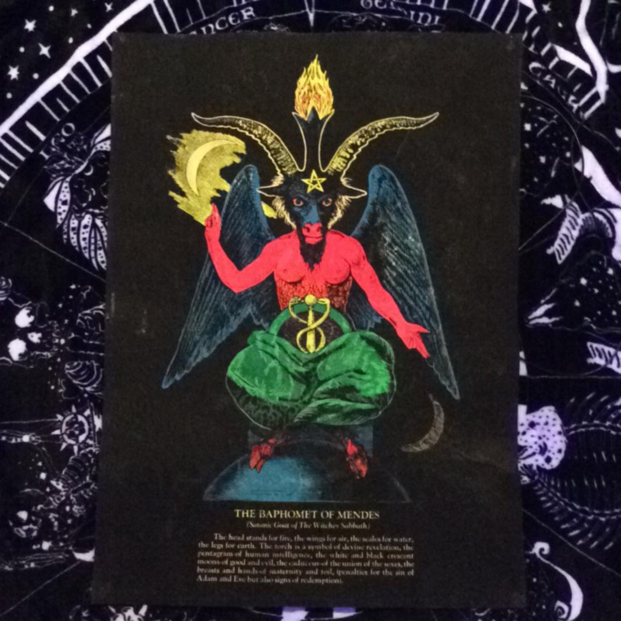 Vintage 70s The Baphomet Of Mendes Blacklight... - Depop