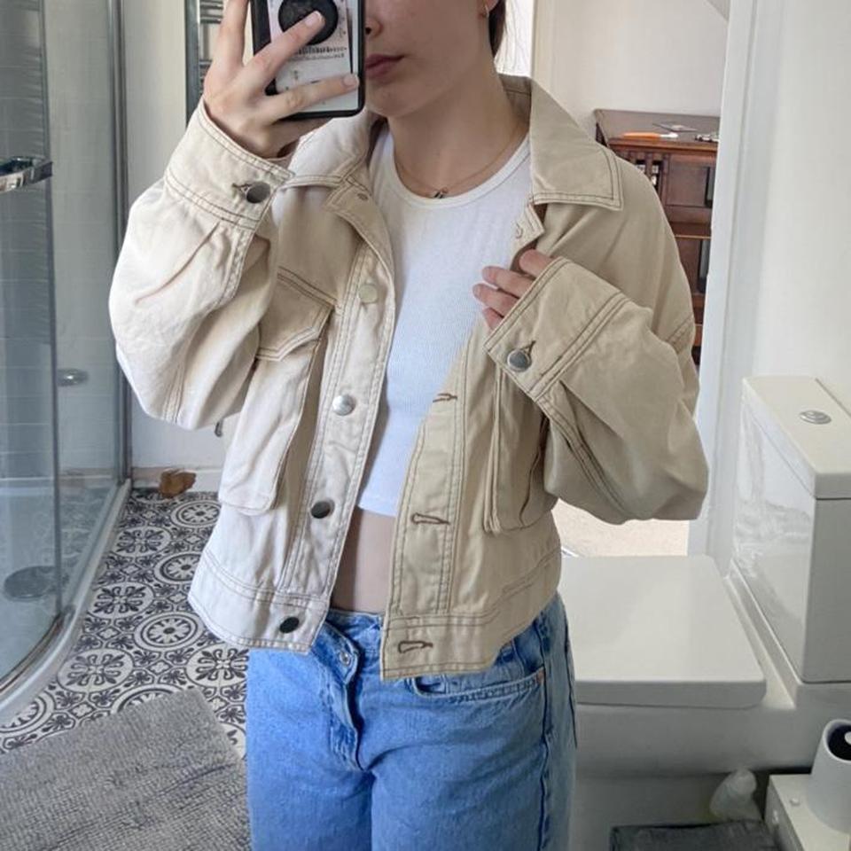 Topshop cream hot sale denim jacket