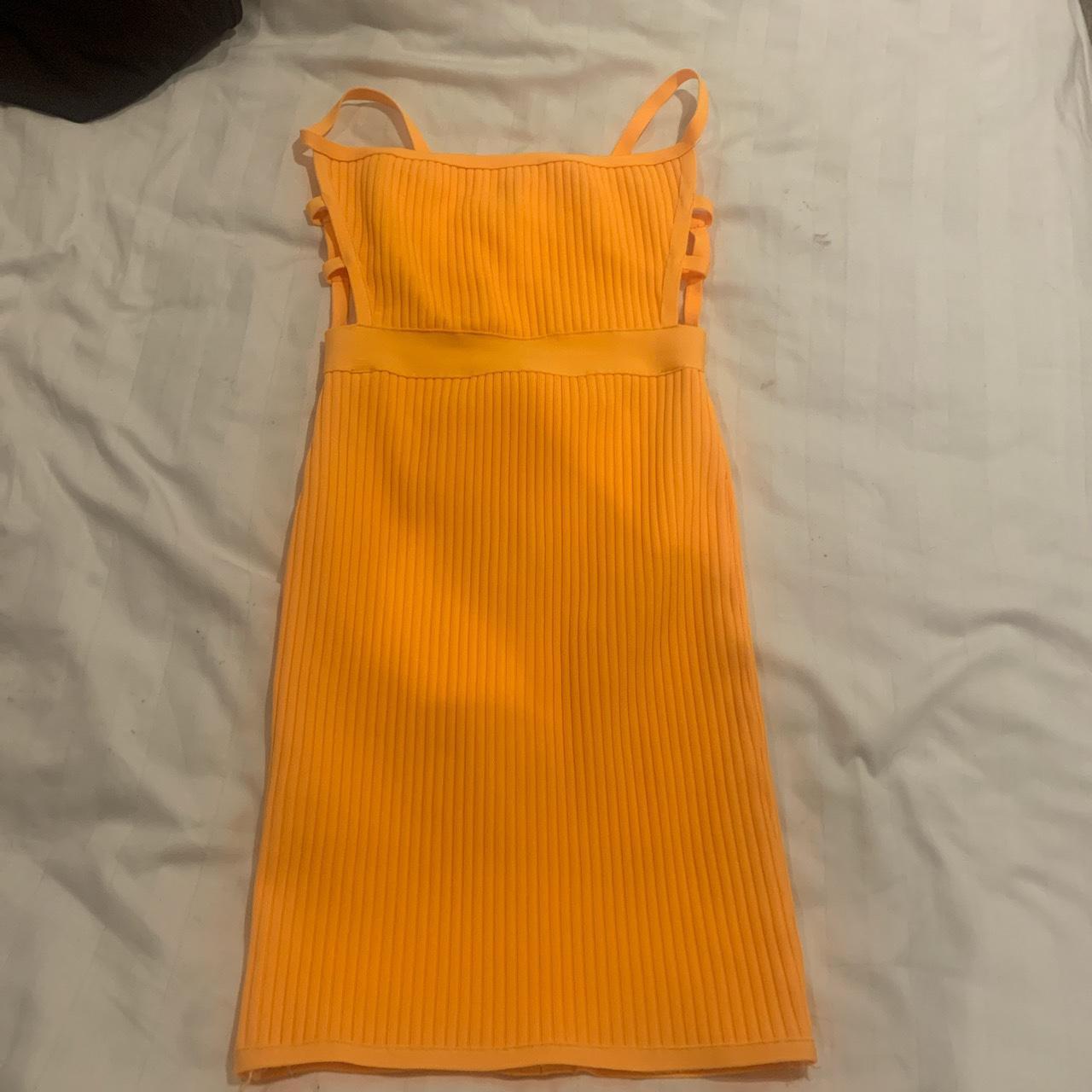Tiger Mist Women's Orange and Yellow Dress Depop