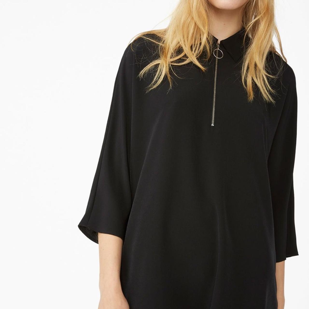 monki zip front shirt dress