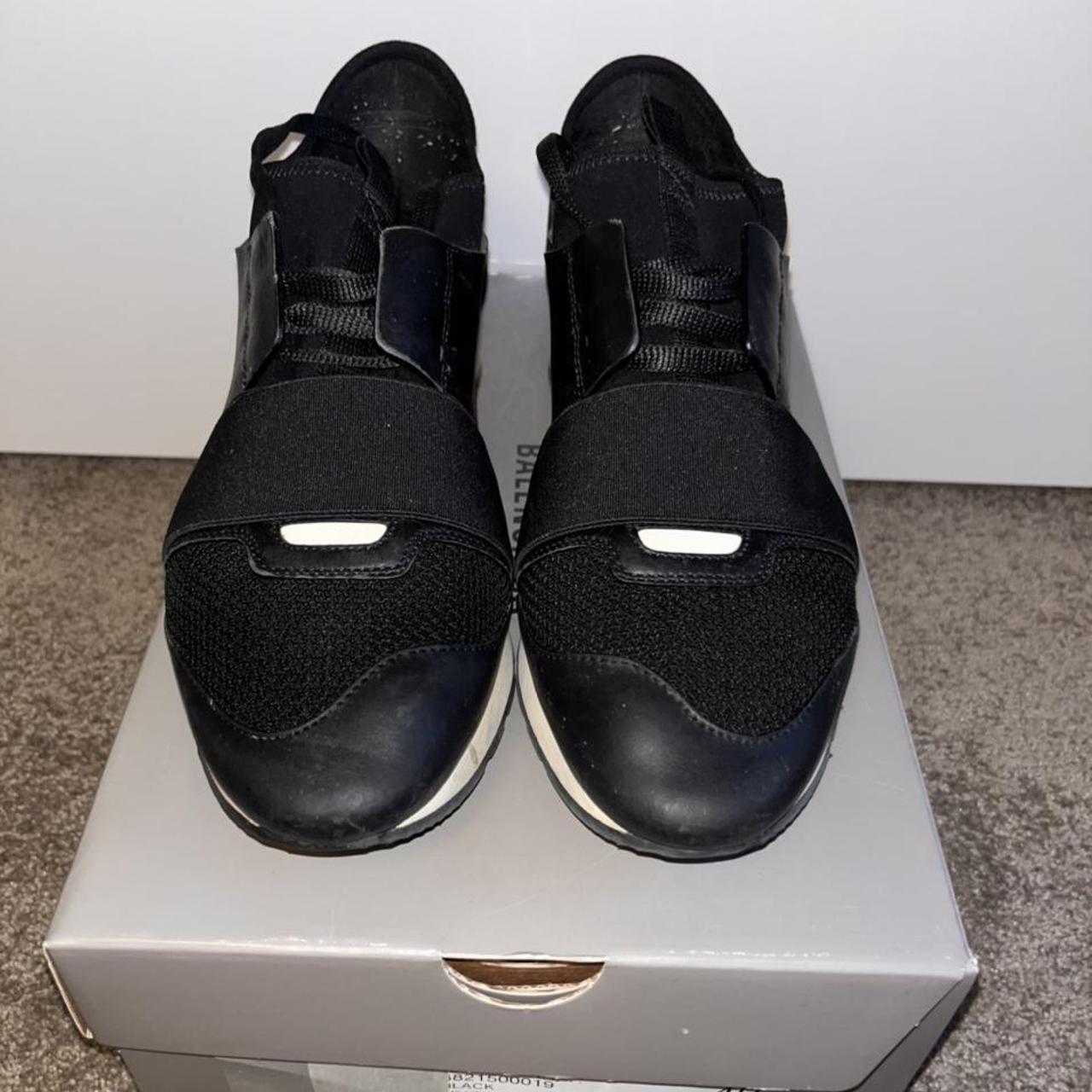 Black and white Balenciaga Race Runners 7/10... - Depop