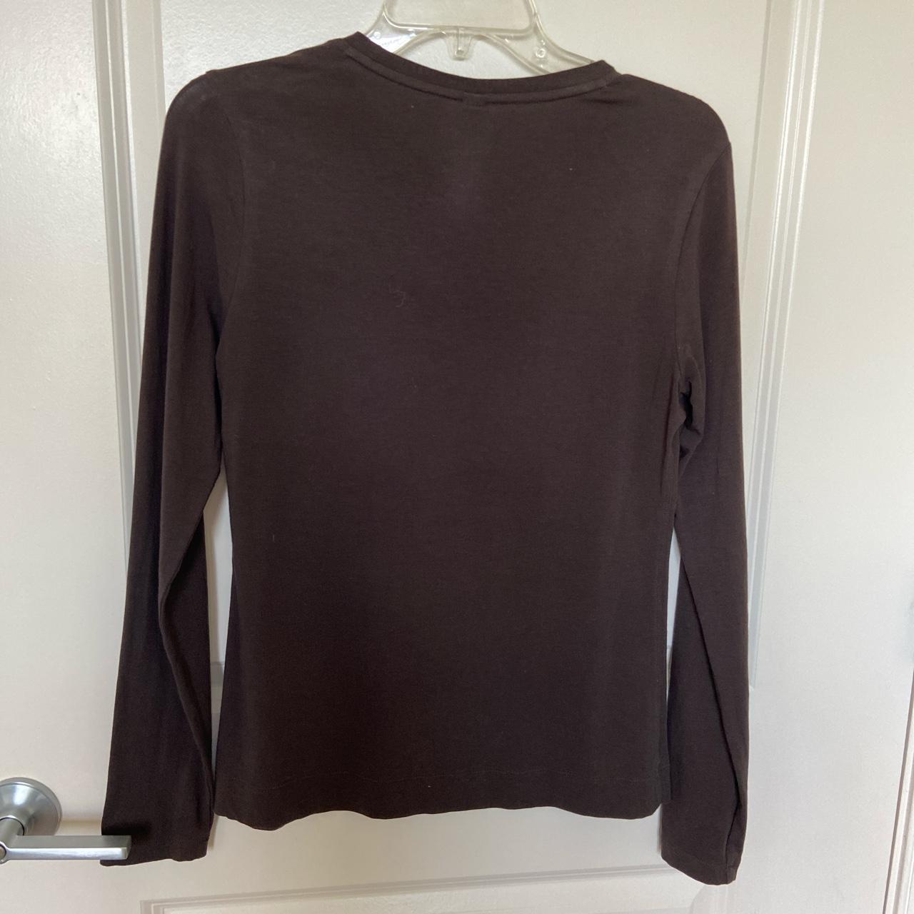 Athleta dark brown outbound long sleeve top.... - Depop