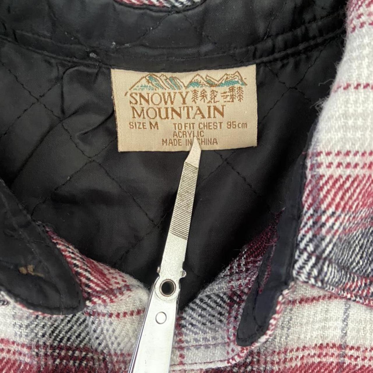 Vintage Snowy Mountain checkered fleece Size M fits... - Depop