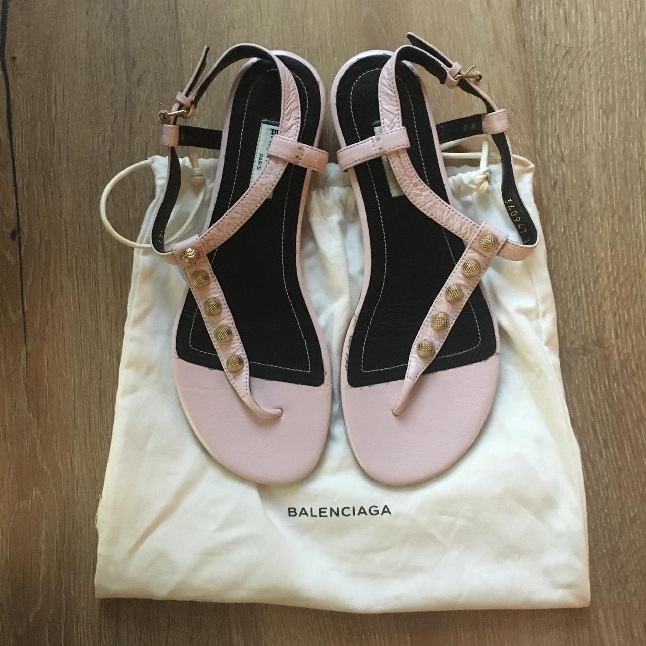 Balenciaga pink studded sandals Size 37 1/2 Depop