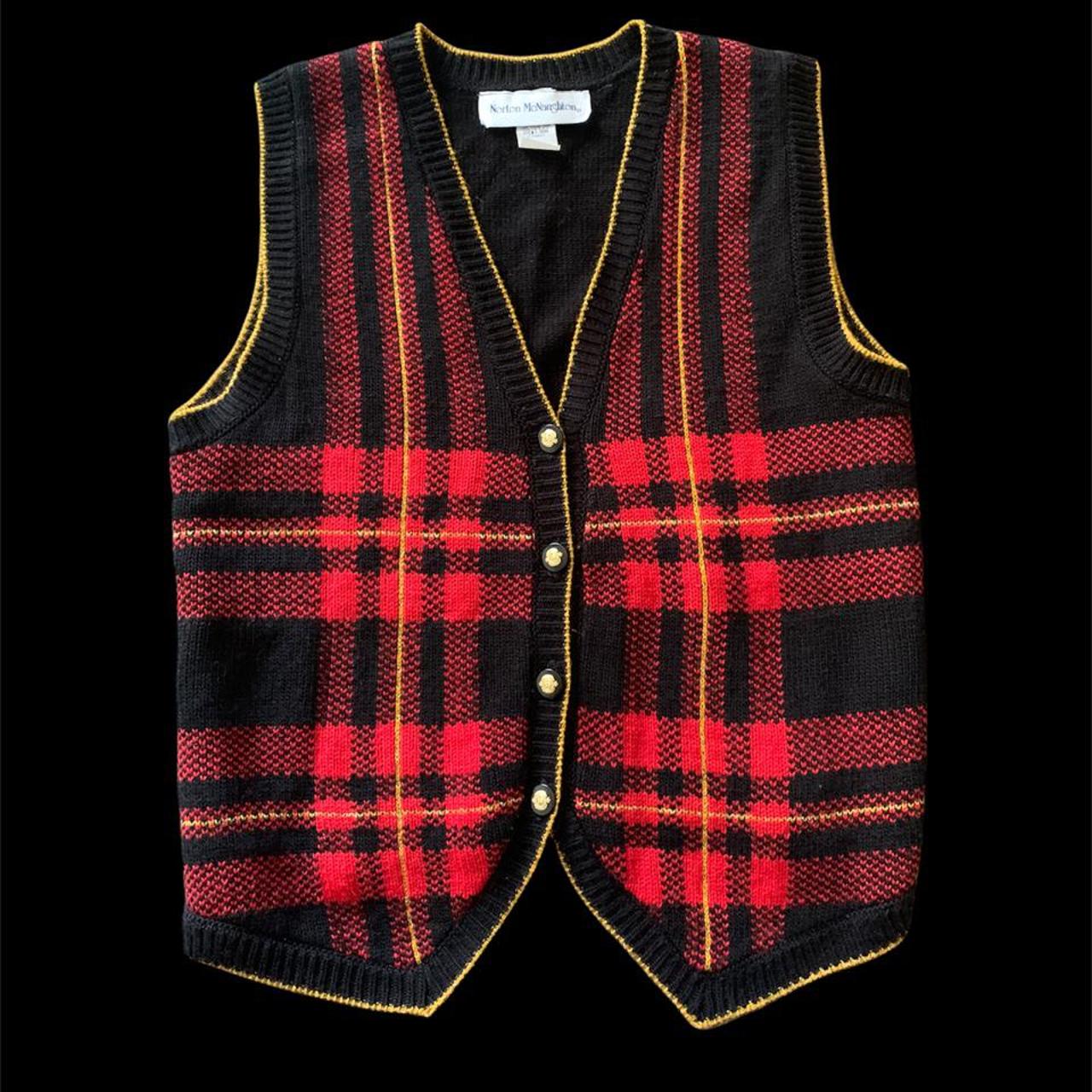American Vintage Women's Red and Black Gilet