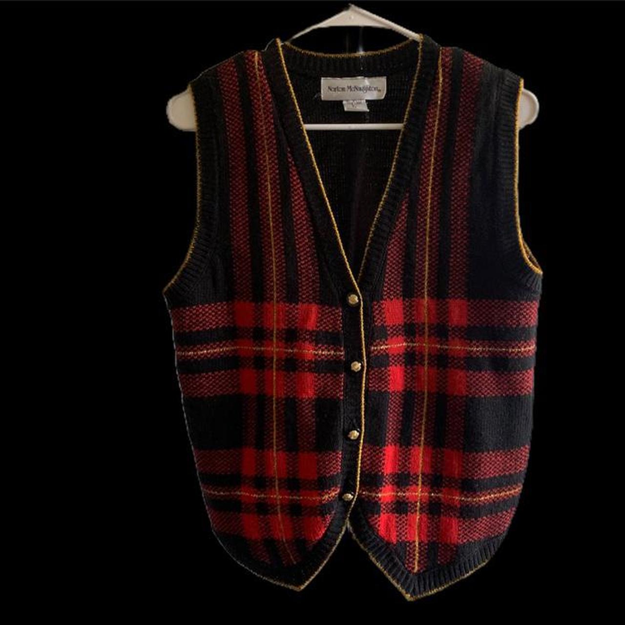 American Vintage Women's Red and Black Gilet (4)