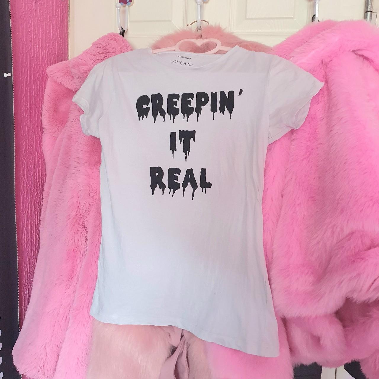 Primark Women's Black and White Tshirt Depop