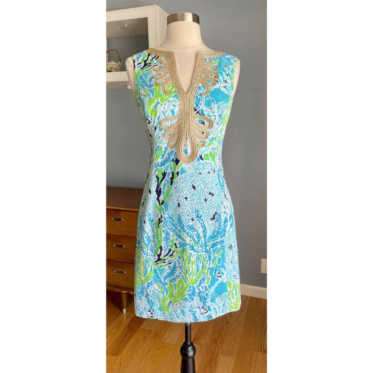 Lilly Pulitzer Janice Shift Dress Spa Blue Lets Cha