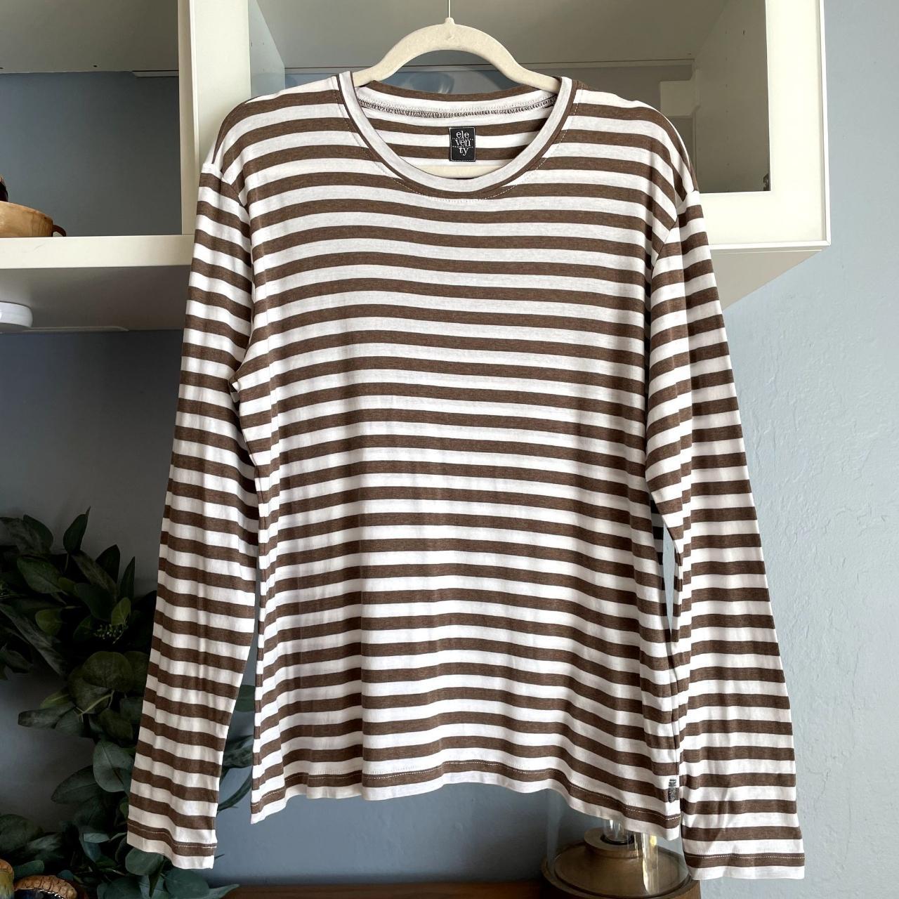 Product Image 1 - Eleventy Striped T-Shirt Brown White
Size: