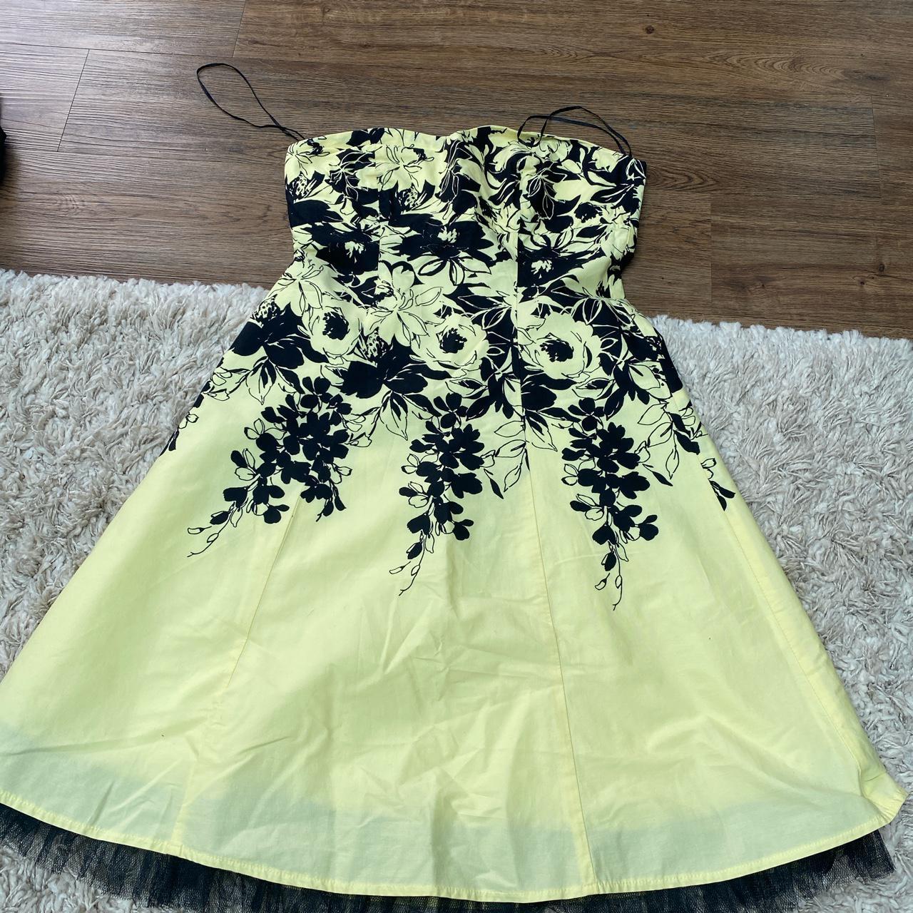 black-and-yellow-floral-wedding-guest-dress-jane-depop