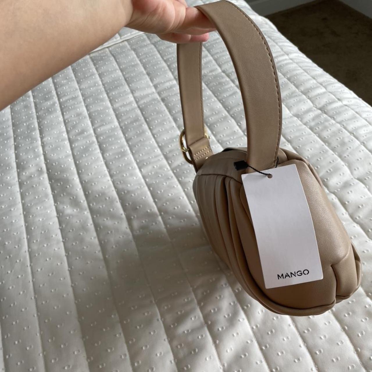 Mango Top Handle Bag with Short strap Pleats Depop