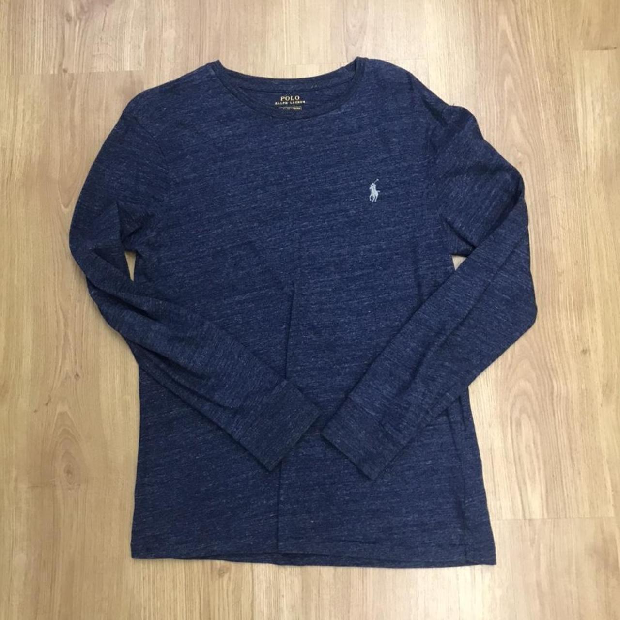 Ralph Lauren Navy Long Sleeve Tee Barely Worn Open Depop