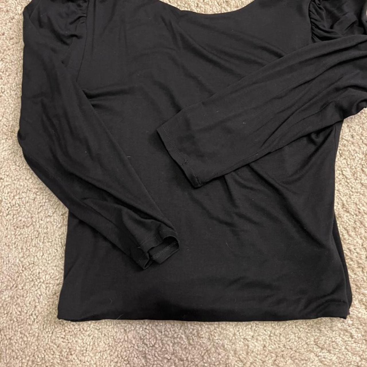 Plain black 3/4 long sleeve shirt with low back.... - Depop