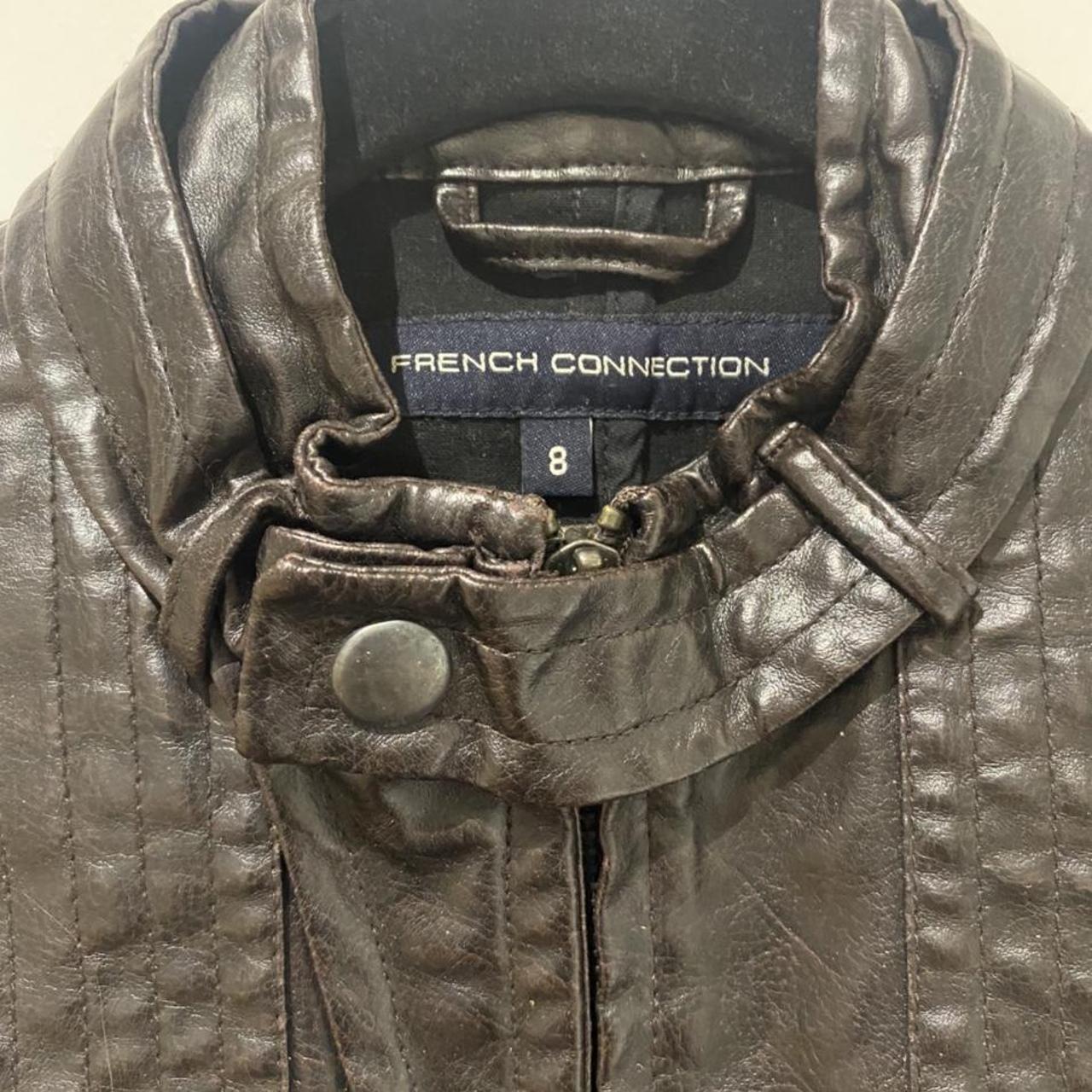 French Connection Leather Jacket Only Worn The Once - Depop