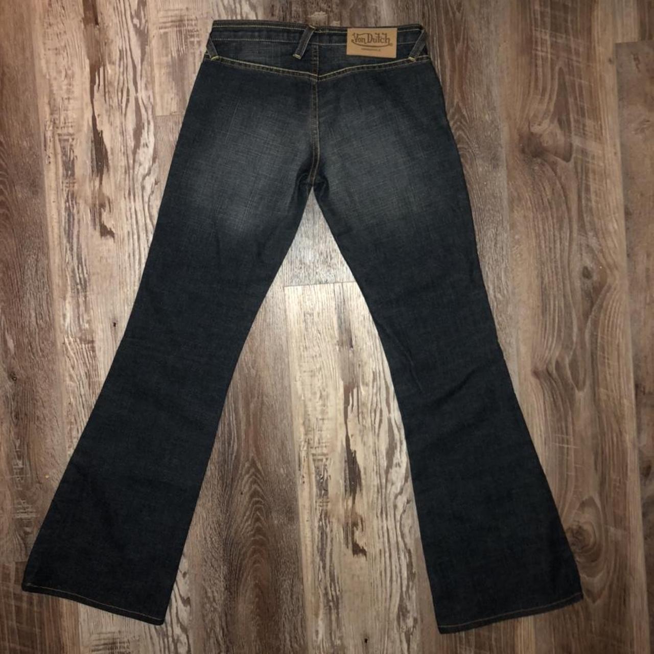 Von Dutch Women's Navy and Red Jeans | Depop