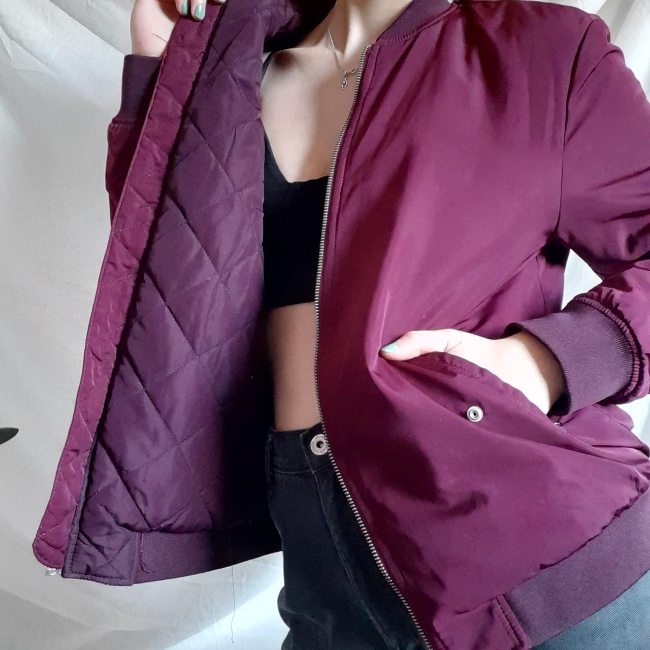 NEW shops Zara Trafaluc Burgundy Bomber Jacket Women's Size Medium NWT