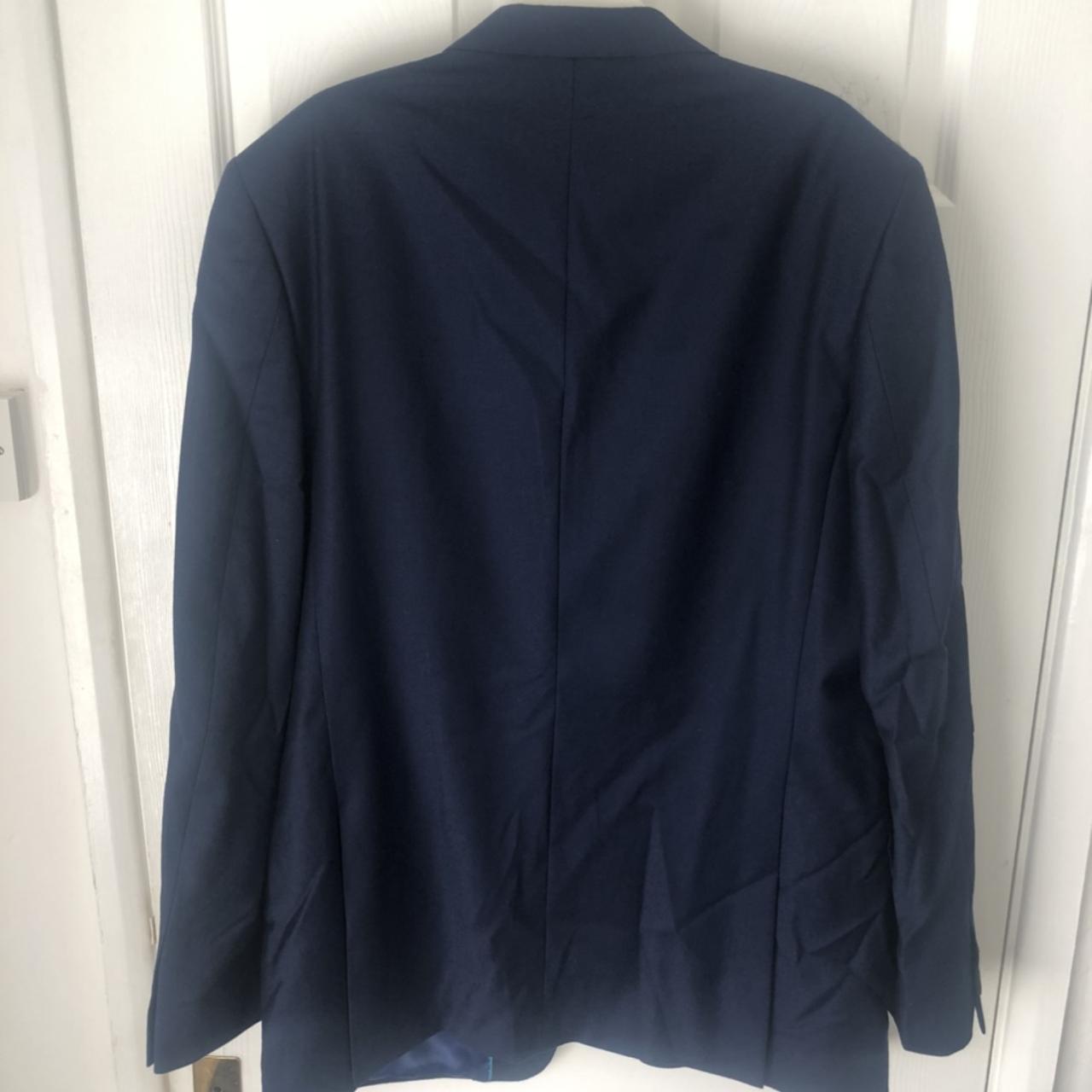 Navy/Dark blue blazer with scalloped detail. Size 8/M - Depop