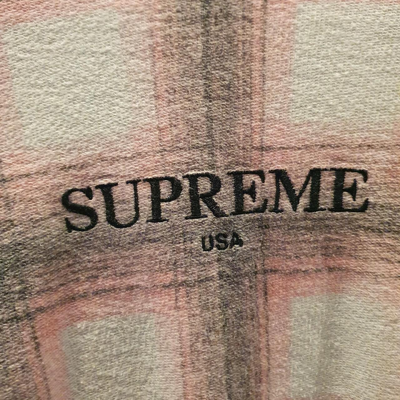 SUPREME Plaid Hoodie Worn a few times, only minor... - Depop