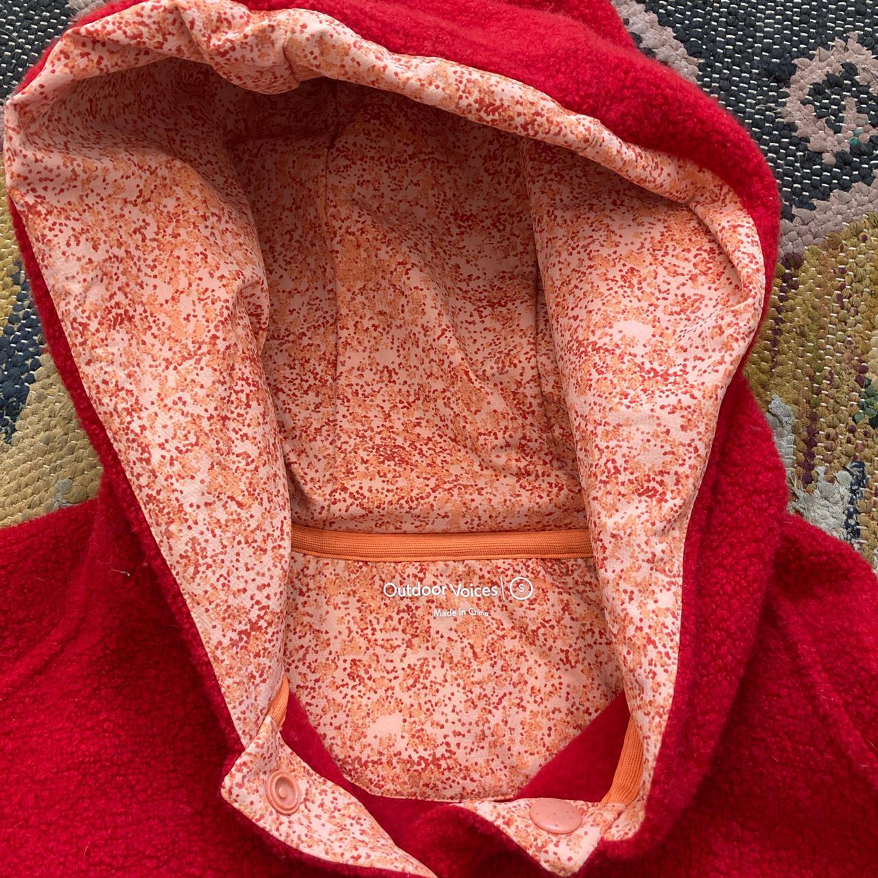 Outdoor Voices Megafleece hooded pullover in goji - Depop