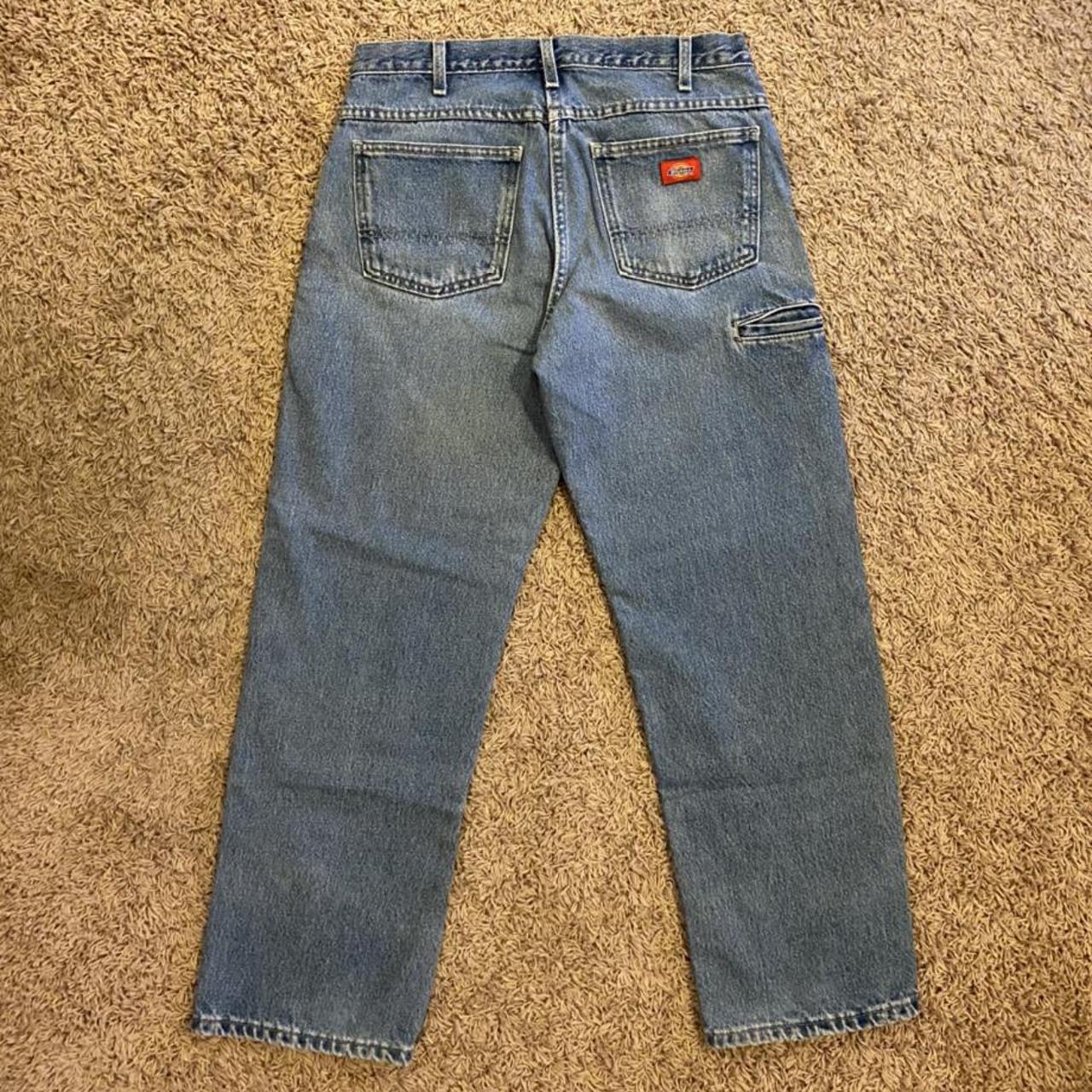 dickies double knee jeans medium wash good... - Depop