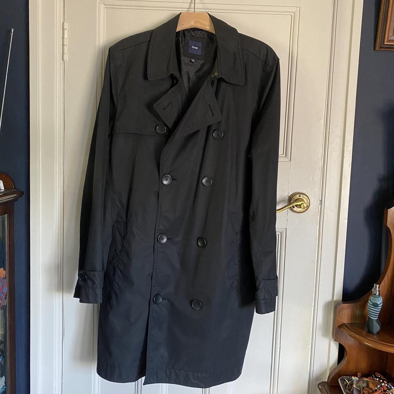 Gap black Trench coat. Size XL - chest measures 48”.... - Depop