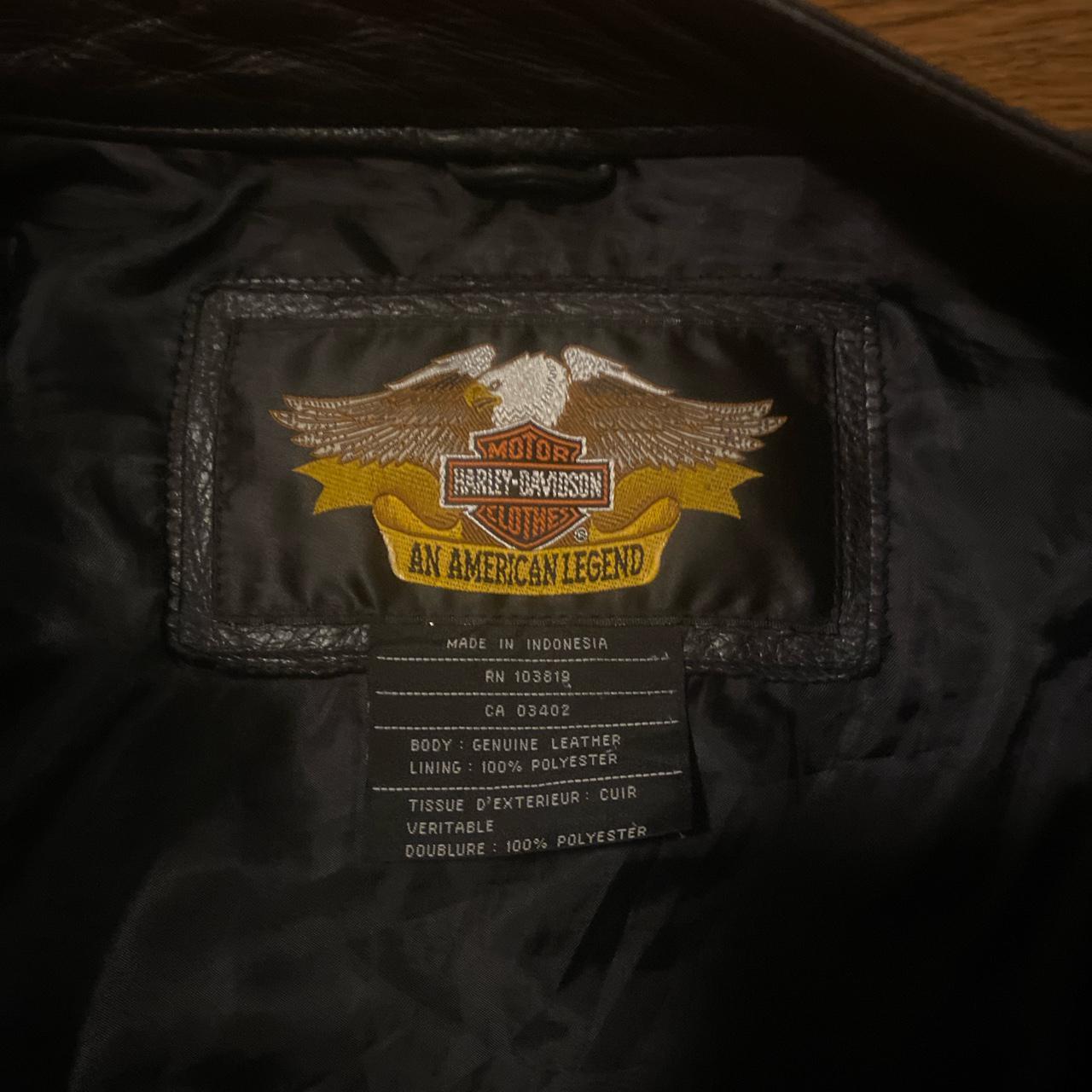 Harley Davidson 90s leather jacket Large 44” chest - Depop