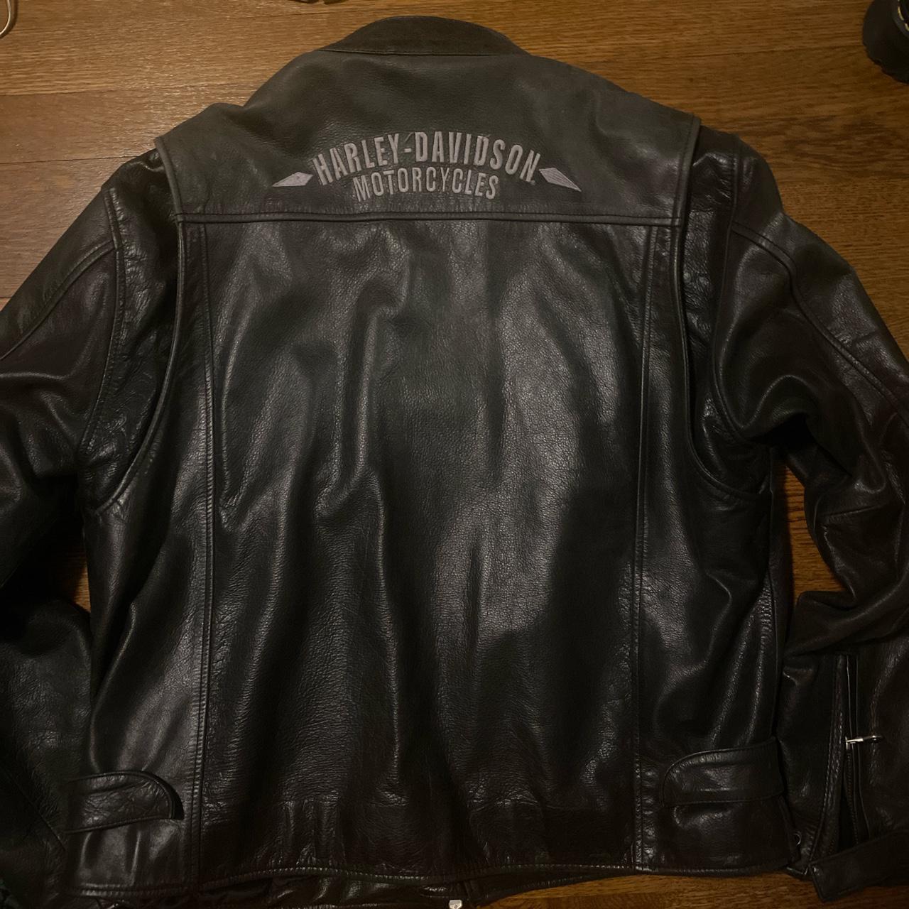 Harley Davidson 90s leather jacket Large 44” chest - Depop