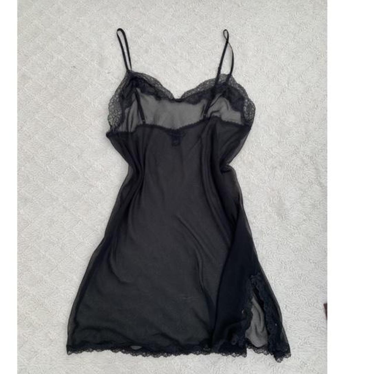 Gorgeous y2k sheer mini slip dress with slit. Great... - Depop