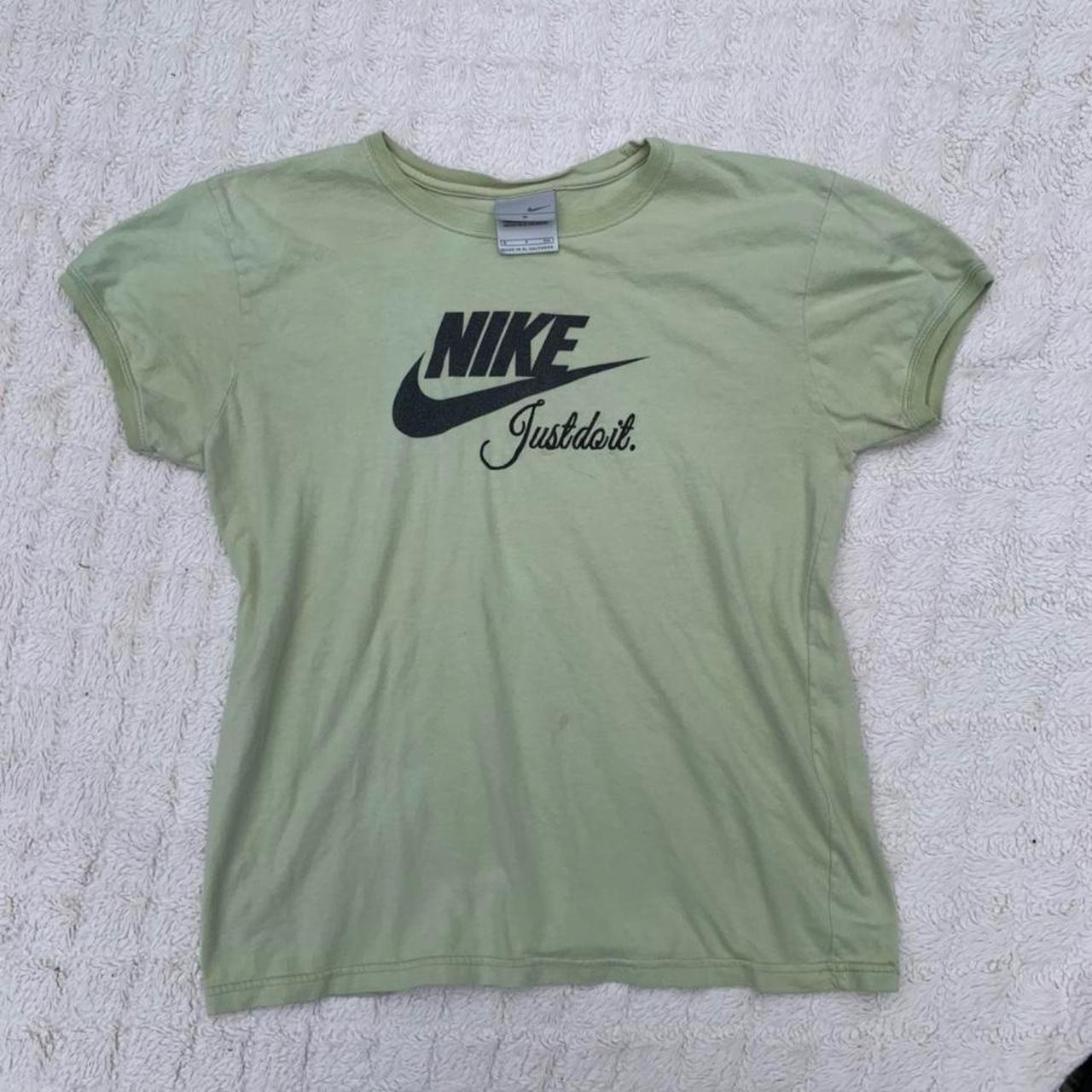 90’s/y2k sage green Nike top in perfect condition.... - Depop