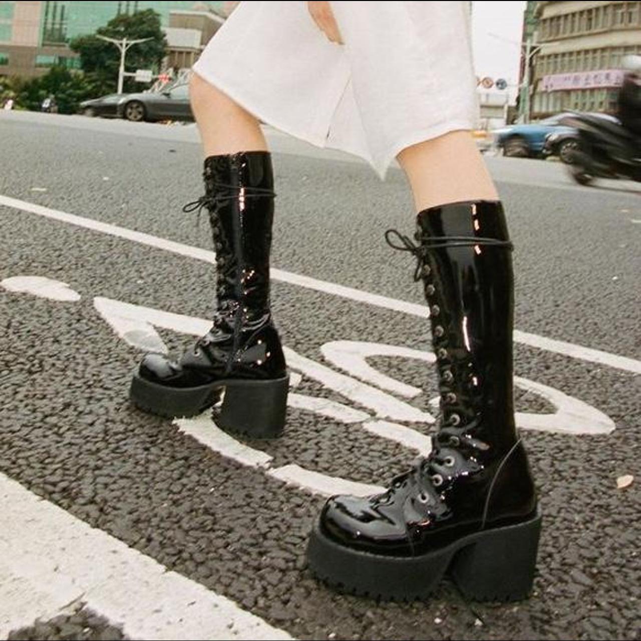 Unif trinity boots! 🖤 in a size 7 (sold out on the... Depop