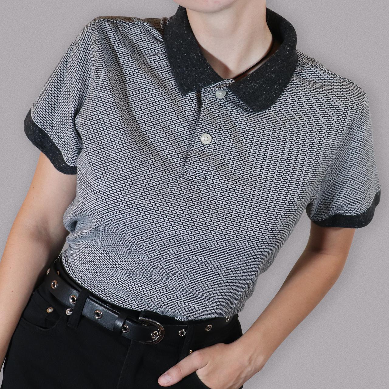 Target Men's Grey and Black Poloshirts Depop