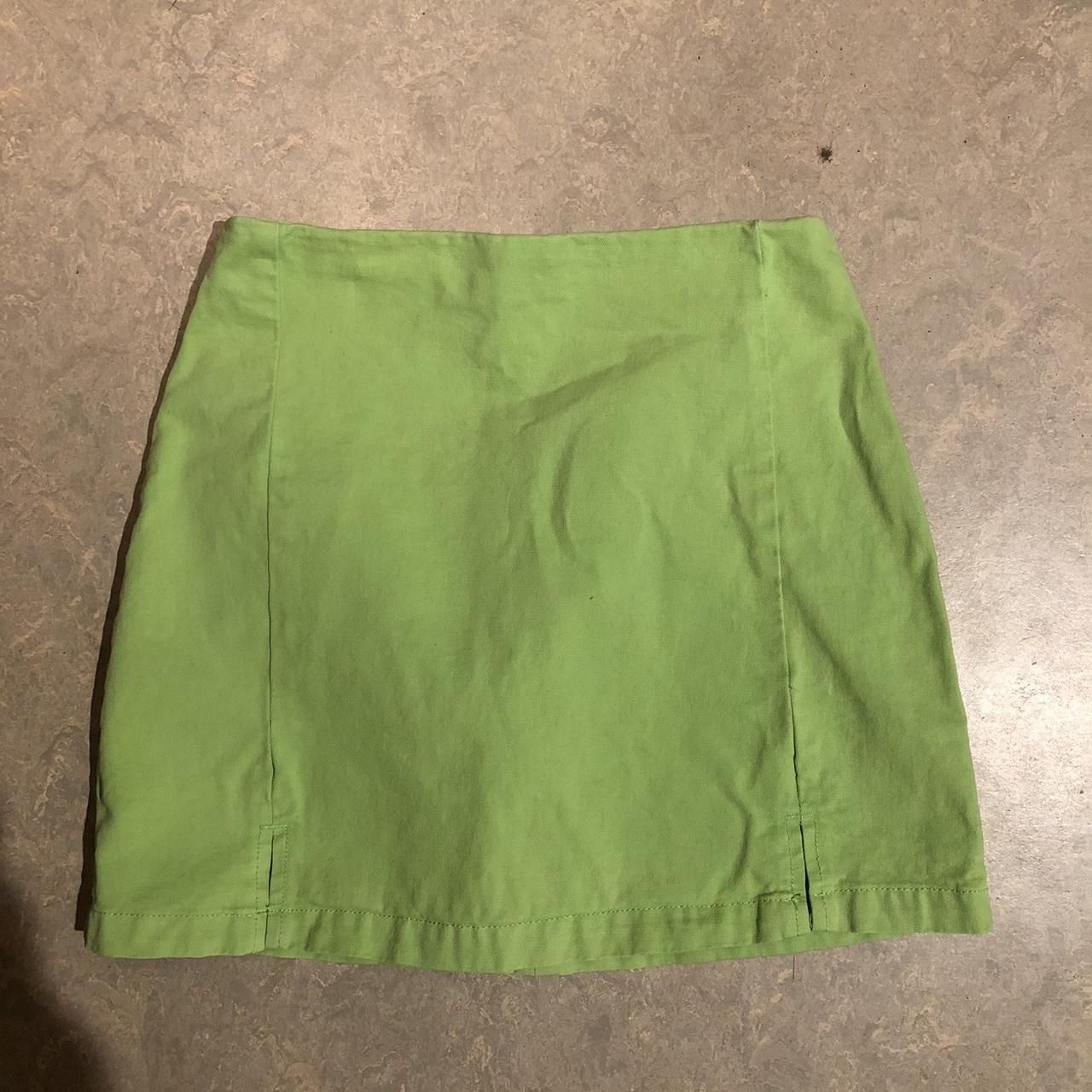 Brandy Melville Women's Green Skirt Depop