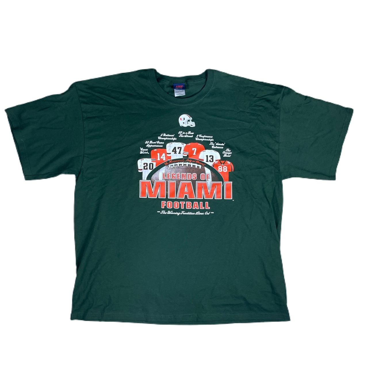 Vintage UM ‘Legends of Miami Football’ T-shirt - Depop