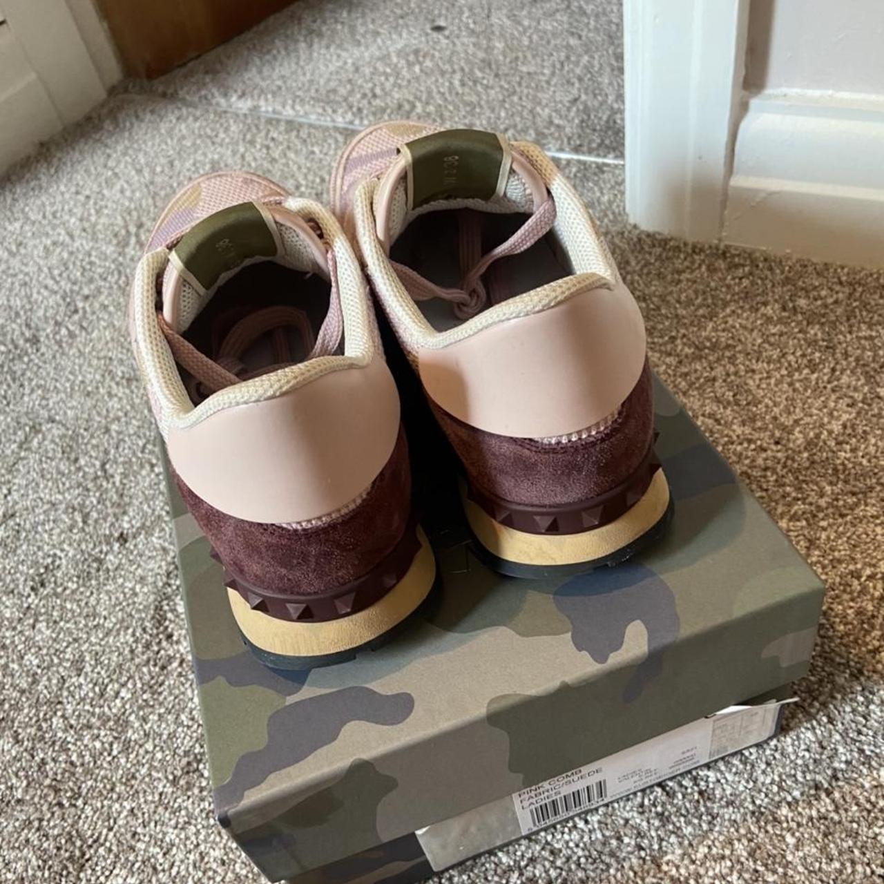 selling my baby pink camo valentino trainers, lovely... - Depop