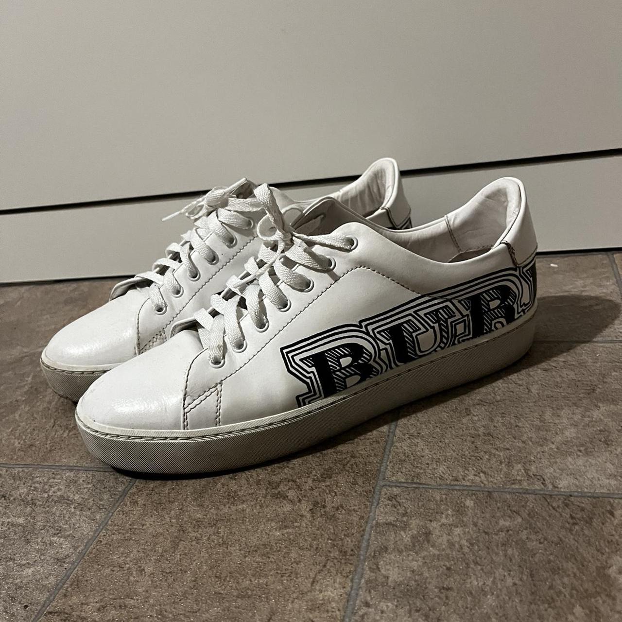 White Burberry trainers ( sneakers ) shoes Size 5,... - Depop
