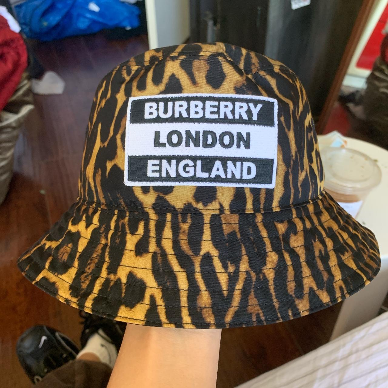 Burberry Leopard print bucket hat size S/M brand... - Depop