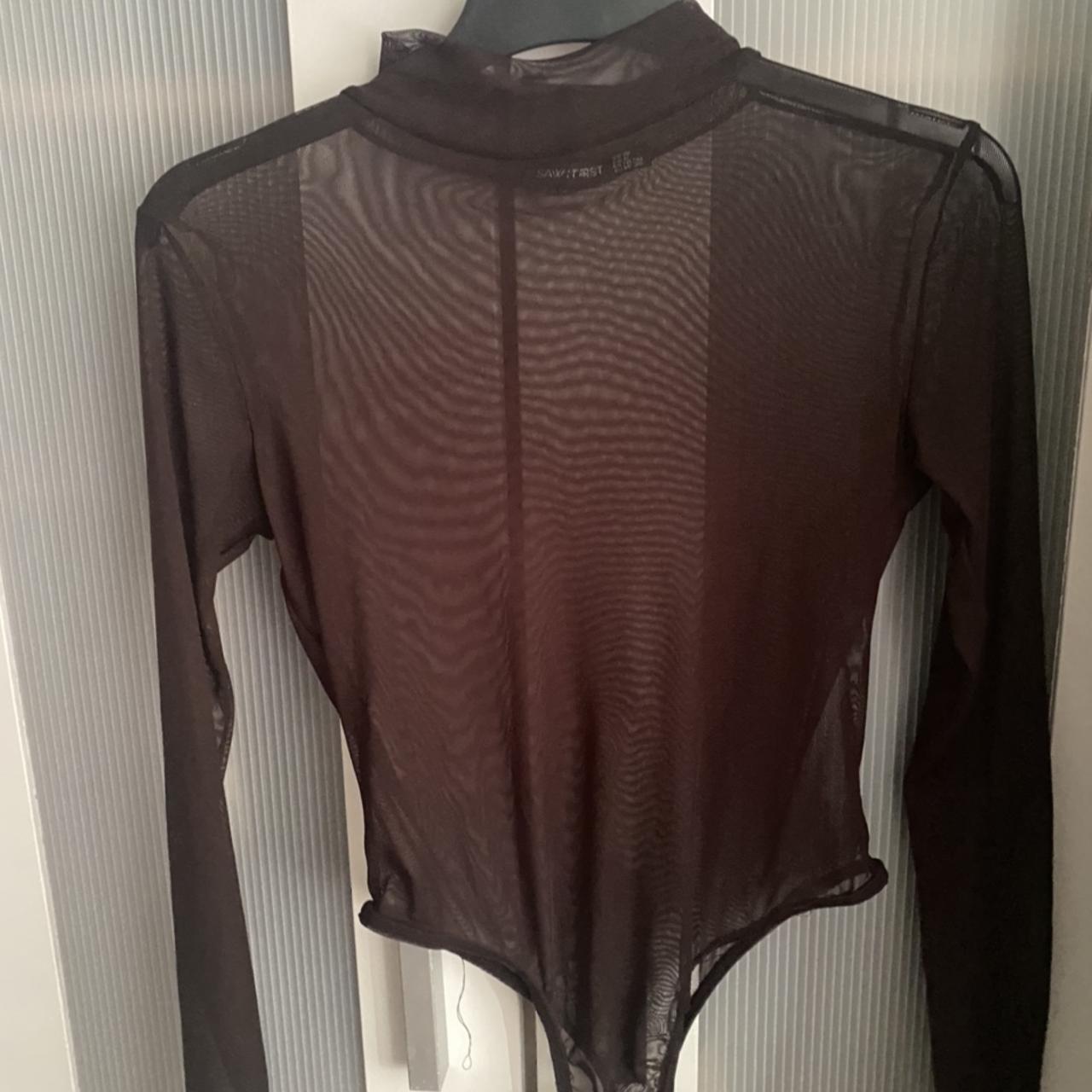 Isawitfirst black mesh bodysuit Size UK10 - Depop