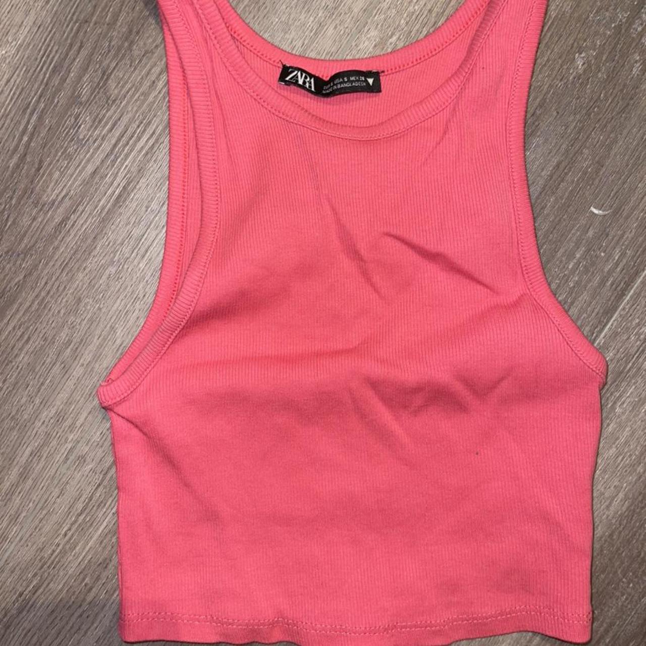 Hot pink ribbed Zara halter neck top Perfect... - Depop