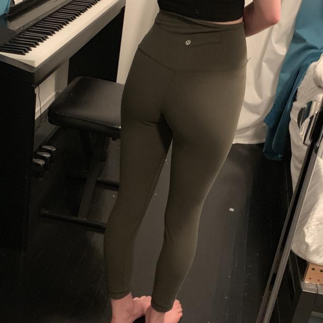 lululemon olive green 7/8 leggings these are size - Depop