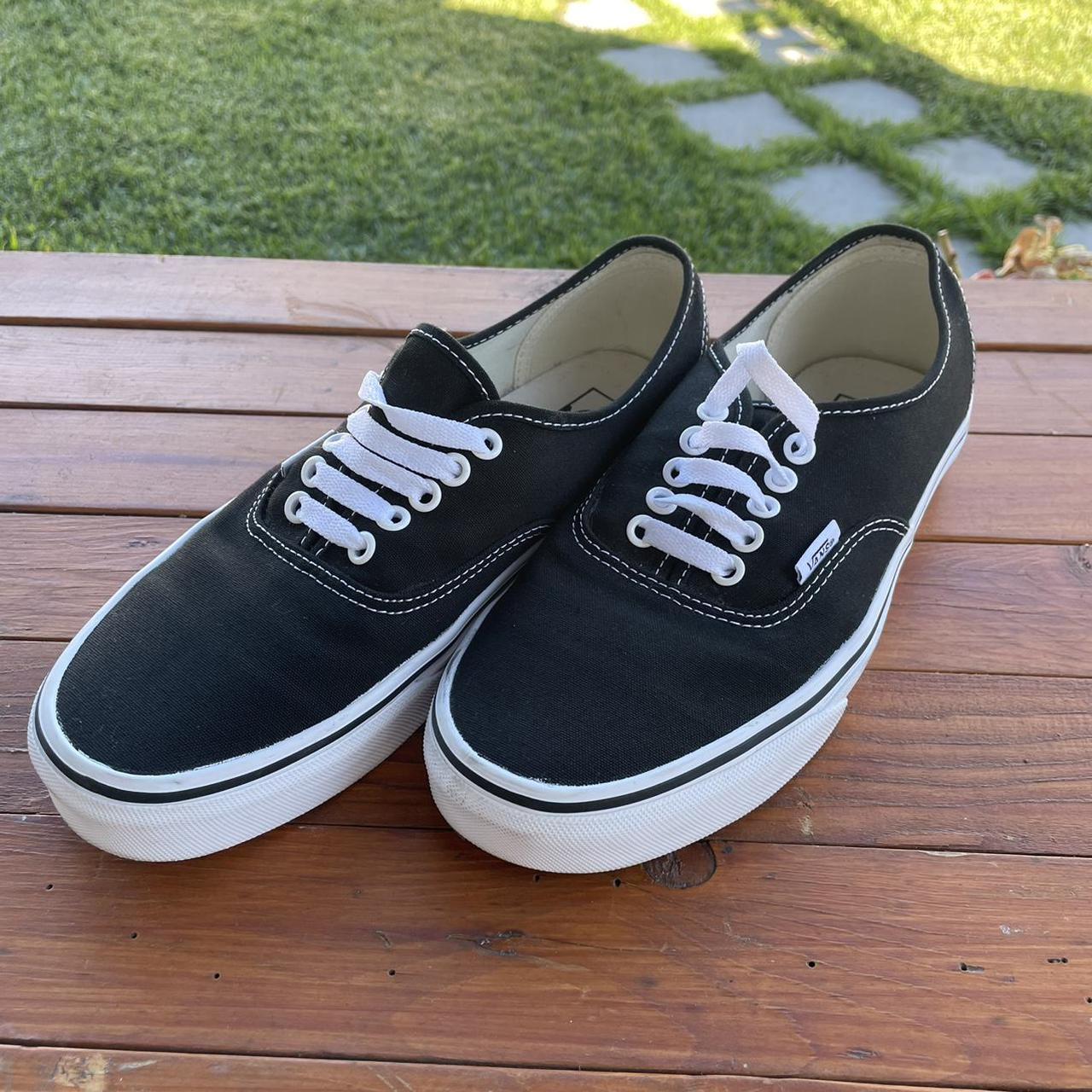 SHOP CURRENTLY CLOSED Vans authentics in black and... - Depop